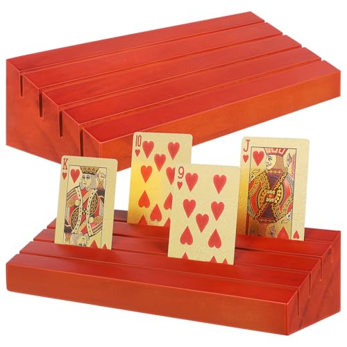 UPKOCH 2 Stück Kartendeck-Ständer Aus Holz Domino-Regale Domino-Tabletts Halter Rack-Organizer Für Domino-Spiele von UPKOCH