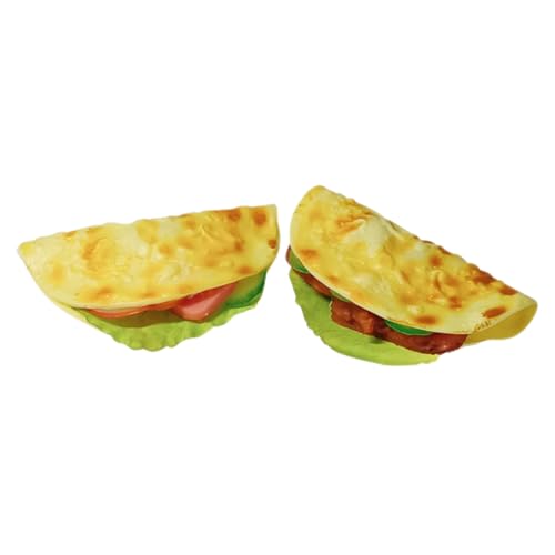 UPKOCH 2 Stück Künstliches Pfannkuchenmodell, Gefälschte Burrito-Simulation, Lebensmittel, Küche, Restaurant, Display-Requisiten, Realistische Taco-Modelle, Fotografie-Requisiten von UPKOCH