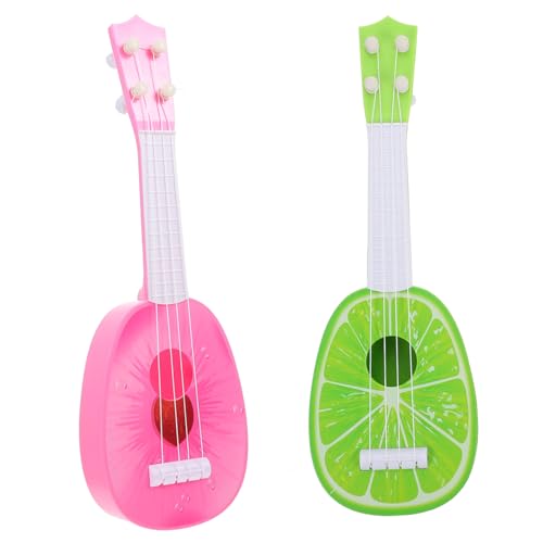 UPKOCH 2 Stück Saiten Mini Gitarre Ukulele Für Musikinstrument Modell Kindergitarre Ukulele Für Musikspielzeug Mini Gitarrenmodelle Anfänger Kunststoff Grün von UPKOCH