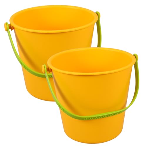 UPKOCH 2 Stück Sie Sandspielzeug für Strandeimer- Strandsandeimer wasserspielzeug kinderwasserspielzeuge Toy Set Eimer Eimerspielzeug Plastik Yellow von UPKOCH