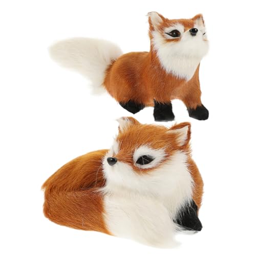 UPKOCH 2 Stück Teiliges Realistische Fuchsfiguren aus Hochwertigem für Heimdekoration und Schreibtisch Weiche Detailgetreue Tiermodelle als Niedliche Cartoon Ornamente Vielseitig UPKOCH 2 Stück Teiliges Realistische Fuchsfiguren aus Hochwertigem für Heimdekoration und Schreibtisch Weiche Detailgetreue Tiermodelle als Niedliche Cartoon Ornamente Vielseitig von UPKOCH