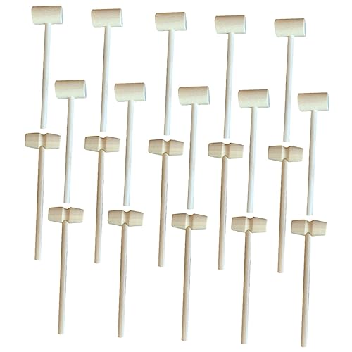 UPKOCH 20 STK Kleiner Hammer Kreis Aufkleber Kind Fensteraufkleber Gadgets Pentagramm-Aufkleber Puzzle Waffel Miniatur Hirse Zappeln Band Kleine Spielsachen Netz Hölzern Beige von UPKOCH