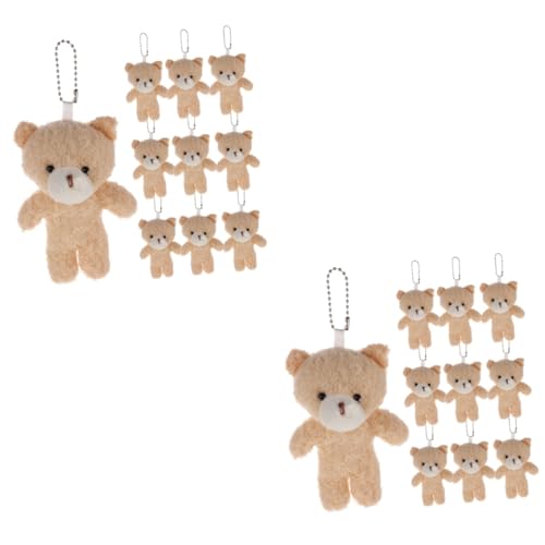 UPKOCH 20 STK Teddybär- Kleine Bärenspielzeuge Abschluss-minibär Mini-kuschelbären Kuscheltier Mini Bär Hängende Kleine Bären Ausgestopftes Bärenspielzeug -Fleece Beige von UPKOCH