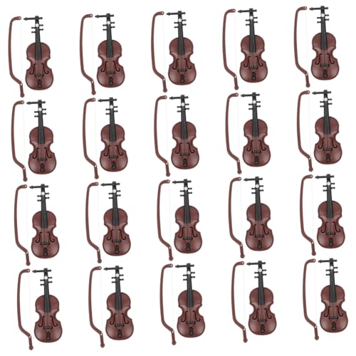 UPKOCH 20 Sätze Mini-Geige Geigenornament Violine Ornamente Weihnachten Desktop-instrumentenornament Weihnachtsmusikinstrument-Ornament Miniatur-Geige Puppenhaus-musikinstrumente Plastik von UPKOCH