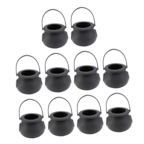 UPKOCH 20 Stk Süßigkeiten Eimer Coldrons Vorratsdosen Für Süßigkeiten Mini-kessel Geister-süßigkeiten-eimer Horror-süßigkeiten-eimer Halloween Party Halloween-schädelglas Calderon Plastik von UPKOCH