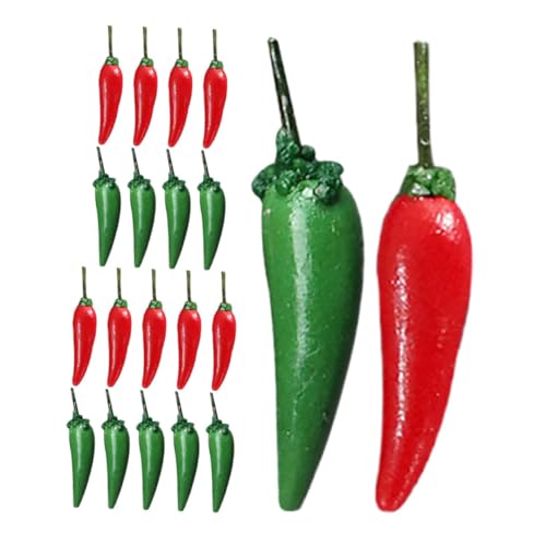 UPKOCH 20 Stück Mini-Chili-Paprika, Künstlicher Lebensechter Pfeffer, Künstliches Gemüse Aus Kunststoff Für Foto-Requisiten, Zuhause, Küche, Tischdekoration, Schrank-Ornament von UPKOCH