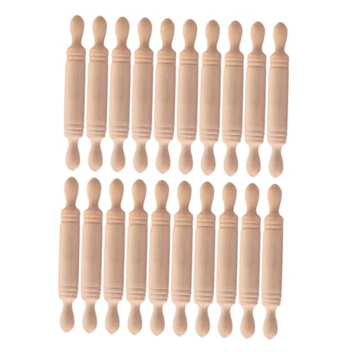 UPKOCH 20St Mini-Nudelholz Antihaft Nudelholz Brotroller aus Holz Knödel Roller Stift Pasta-Nudelholz Backzubehör Miniatur-Teigroller Nudelroller zum Selbermachen Urlaub Nudelholz Beige von UPKOCH