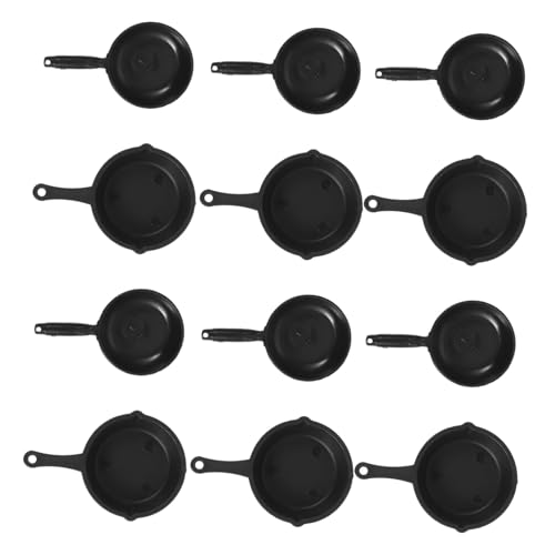 UPKOCH 20St Miniatur-Wok Miniaturpfanne Puppenhauspfanne Kinderküchenspielzeug Miniaturkochgeschirr Kochgeschirr für Puppenhaus Mini-Küchentopf Gusseisentöpfe Mini-Kochspielzeug Abs Black von UPKOCH