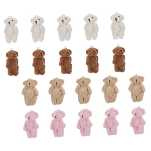 UPKOCH 20st Ausgestopfte Bärenpuppe Partyartikel Puppen Kuscheltier Mini Bär Minibären Für Die Babyparty Kleintierspielzeug Schlüsselanhänger-plüschtiere Mini-kuscheltiere Pp Baumwolle von UPKOCH