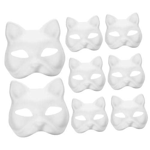 UPKOCH 24 Stk Zellstoff-Blank-Maske halloween masken halloweenmaske masken für halloween Maskerade liefert weiße Katzenmaske Halloweenkostüm Maske für DIY Maskerade Katzenmaske Papier von UPKOCH