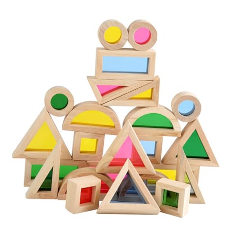 UPKOCH 24 Stück Buntes Kaleidoskop Rayan Spielzeug Für Kinder Geometrische Formen Spielzeug Pädagogisches Balancier Stapelspiel Balancierblöcke Spielzeug Balancierbausteine von UPKOCH