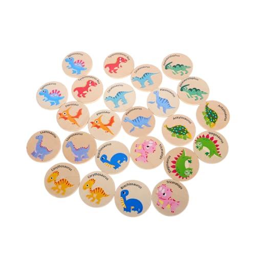 UPKOCH 24St Dinosaurier-Spielzeug Lernspielzeug Dinosaurier Holzspielzeug Dinosaurier Holzspielzeug für Kinder gedächtnisspiel passendes Spiel aus Holz Dinosaurier-Kleinkindspielzeug von UPKOCH