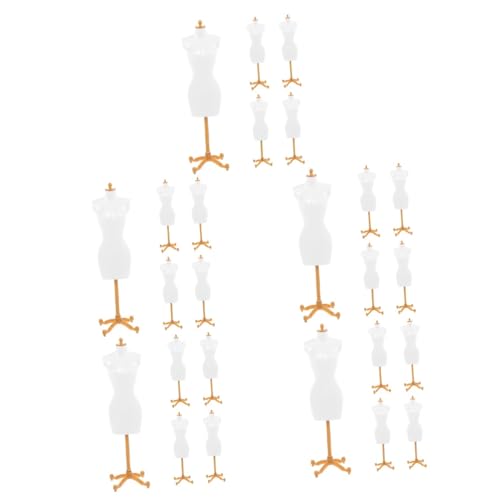 UPKOCH 25 STK Puppenaufhänger Miniaturen Schaufensterpuppenständer Puppenkleider Zeigen Modelle Puppenkleiderständer Kleidung Für Frauen-Outfits Mini-Puppen Mannequin-kleiderform Plastik von UPKOCH