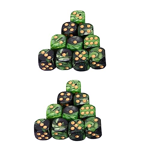 UPKOCH 25 Stück 6 Würfel aus Acryl Würfelspiele Partyspiel Punktwürfel Poly-Würfel d20 Würfel mehrseitige Würfel mathespiele настольные игры Tischspielwürfel Würfel Spielzeug Black von UPKOCH