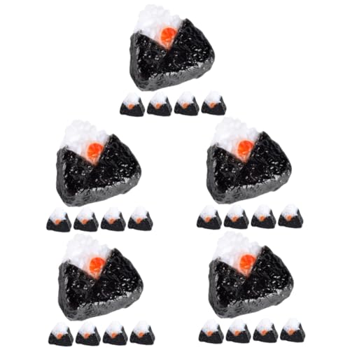 UPKOCH 25 Stück Sushi Reisbällchen Mini Lebensmittel Puppenhaus Japanische Puppensnacks Miniaturen Japanisches Dekor Miniatur Reisbällchen Winzige Lebensmittel Mini Snack von UPKOCH