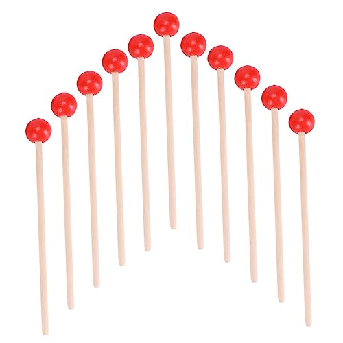 UPKOCH 25St Trommelstöcke Schals für Mini-Gitarrenspielzeug Gitarre kinderinstrumente musikinstrumente Performance Drumsticks Musikalischer Hammer Holz rot von UPKOCH