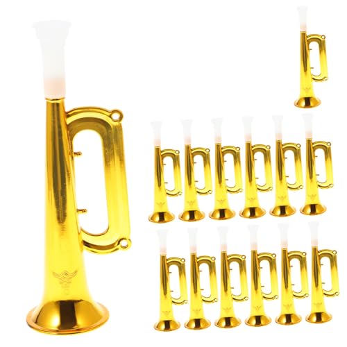 UPKOCH 28 STK Jubelnde Stütztrompete Horn Trompete Miniatur-trompeteninstrumente Puppenhaus-musikinstrumente Musikinstrumente Für Bandorchester Trompetengeräuschemacher Spielzeug Golden von UPKOCH