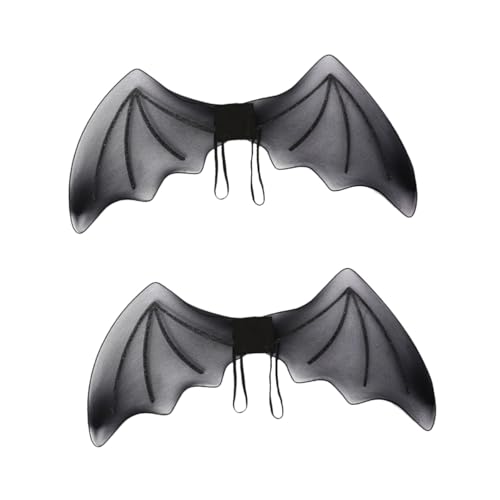 UPKOCH 2St Fledermausflügel Halloween schminke Halloween Make up Party Halloween karnevalskostüme teufelsflügel Vogelkostüm Cosplay-Flügel Karnevalsflügel schwarzer Flügel Siebdruck Black von UPKOCH