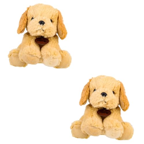 UPKOCH 2St Golden Retriever Welpenpuppe süße Plüschtiere für tierisches Plüschtier Kinder Party wohnungsdeko Plüsch-Welpen-Ornament Hund Stofftiere PP Baumwolle Light Brown von UPKOCH