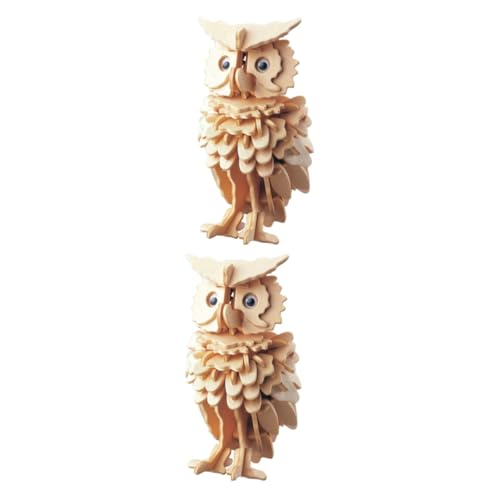 UPKOCH 2St Holzspielzeug Kinder Puzzle rätselbuch Kinder Bastelspielzeug Puzzle für rätselhefte für Owl Toy Puzzlematte Puzzles aus Holz 3D-Rätsel Hölzern von UPKOCH