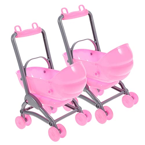 UPKOCH 2St Lernspielzeug für Mini Puppenwagen Mini-Hausverzierung Mini-Kinderwagen puppenwagen babypuppe babybetten Kinderwagen Kind spielt Rosa von UPKOCH