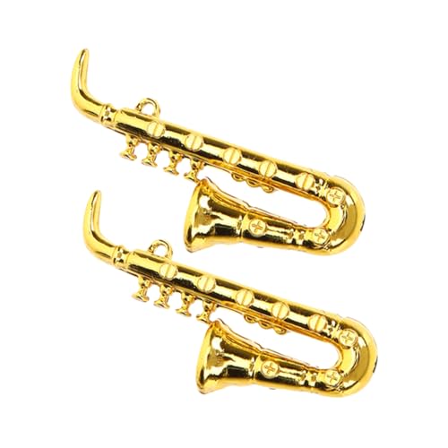 UPKOCH 2St Mini-Saxophon Puppenhauszubehör für Miniaturinstrumente Miniaturmöbel Puppenhaus Musikinstrument Sammlerstück Musikinstrument Simulations-Saxophonmodell Haushaltsgerätemodell von UPKOCH