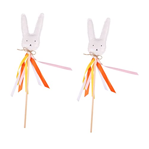 UPKOCH 2St Ostern Zauberstab Mochi-Squishy-Spielzeuge für draußen Kleinkindspielzeug Bebe Zauberstäbe Easter Bunny koszyczki wielkanocne Osterhasen-Feenstab Kinderfeenstab Holz von UPKOCH