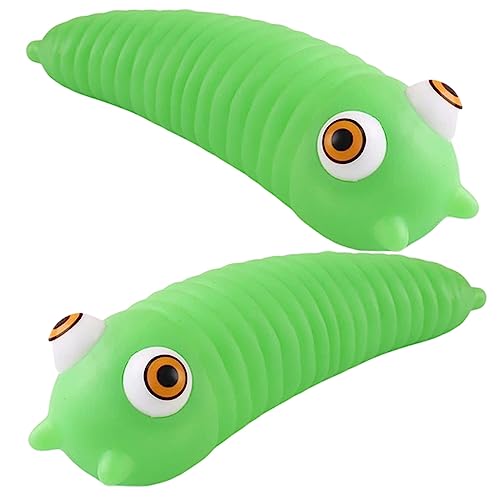 UPKOCH 2St Prise Musik interaktives kinderspielzeug spielsachen dekompressions funnytoys Schreibtischspielzeug für Erwachsene zappeln Raupe PVC Green von UPKOCH