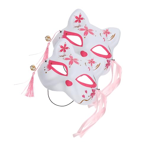 UPKOCH 2St Sakura-Fuchs-Maske Kimono Cosplay gesicht Partyzubehör halloween kostüm Kirschblütendekor Cosplay-Aktivitätsstütze Halloween-Party-Maskenstütze Japanischer Stil von UPKOCH