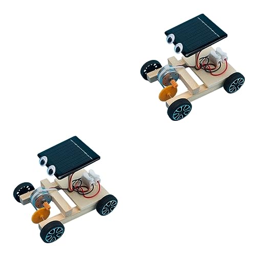 UPKOCH 2St Solarauto Spielzeug pädagogisches Solarauto 3D-Auto-Puzzle aus Holz werkzeugset Kinder Werkzeug-Sets Kinder Solarauto selber Bauen DIY Solarauto gebaut Materialpaket Wagen von UPKOCH