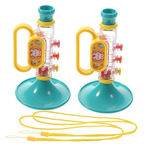 UPKOCH 2St -Trompete kinderspielzeug musikinstrumente Kid Toys Spielzeuge Hornbläser Simulation Trompete für Lernen Plastik Sky-Blue von UPKOCH