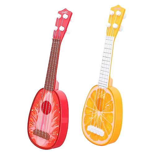 UPKOCH 2St Ukulele Spiele Bauen rosa Gitarre kinderinstrumente musikinstrumente Gitarrenspielzeug aus Kunststoff für frühes musikalisches Lernen Plastik rot von UPKOCH