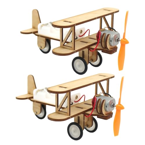 UPKOCH 2St simulierte Modellierverzierung bastel Set für wheinatsgeschenke Modellbau für Anfänger Lernspielzeug Bauwissenschaftliches Gebäude Flugzeugpuzzle zusammenbauen Holz von UPKOCH