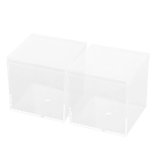 UPKOCH 2er-Box Zauberwürfel-displaybox Kleine Schachteln Mit Deckel Kleiner Quadratischer Aufbewahrungsorganisator Kleine Kisten Durchsichtiger Puzzle-würfelbehälter Acryl Transparent von UPKOCH