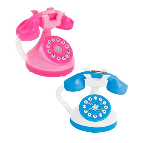 UPKOCH 2er Set Telefon Retro Mini Telefon Für Rollenspiele Interaktives Für Pink Und Ohne Batterien Ideales Für Jungen Und ädchen von UPKOCH