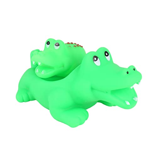 UPKOCH 2st Cartoon-krokodil Kinderzimmer Bildungsspielzeug Krokodil-badespielzeug Duschspielzeug Cartoon Quietschendes Badespielzeug Kinderspielzeug Plastikspielzeug Green PVC von UPKOCH