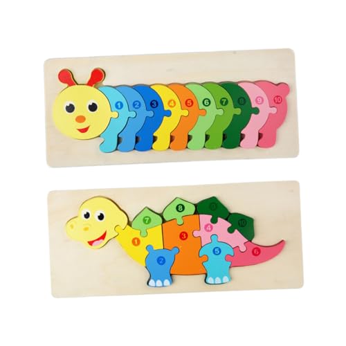 UPKOCH 2st Dreidimensionales Puzzle Spiele Rätsel Im Freien Tierpuzzle Aus Holz Cartoon-Puzzle Colorful Hölzern von UPKOCH