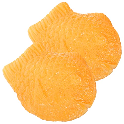 UPKOCH 2st Gefälschter Taiyaki Kinderspielzeug Spielzeugnahrung Lebensmittelmodelle Lebensechtes Essen Lebensmittelspielzeug Für Mädchen Essen Orange Harz von UPKOCH