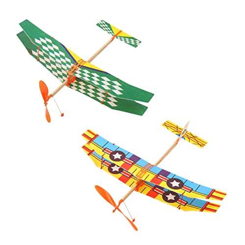 UPKOCH 2st Gummiband Flugzeug Fliegendes Segelflugzeug Trägheitsflugzeug Outdoor-Sport Fliegendes Spielzeug Lustiges Outdoor-Spielzeug Flugzeugspielzeug Aus Schaumstoff Ebene Plastik von UPKOCH