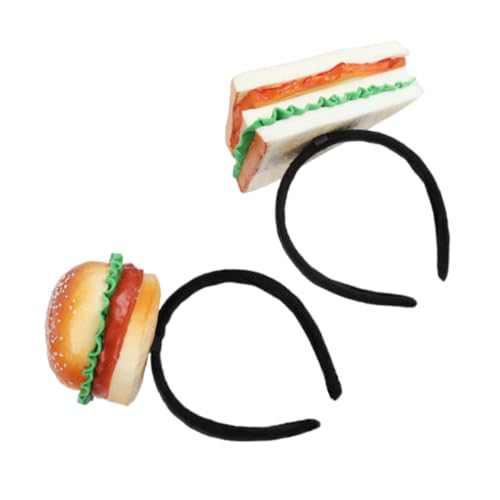 UPKOCH 2st Hamburger-brötchen-stirnband Hamburger-stirnband Geburtstagsparty-hüte Hamburger Kostüm Für Kinder Gesicht Stirnband Waschen Neuartige Essenshüte Neuheit Hut-stirnband Plastik von UPKOCH