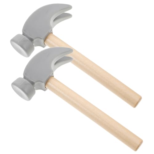 UPKOCH 2st Kleiner Holzhammer Hammerschlagspielzeug Hämmer Hammer Werkzeuge Für Mini-hammerwerkzeug Hammerspielzeug Für Kinderhammer Hammerstütze Dark Grey Hölzern von UPKOCH