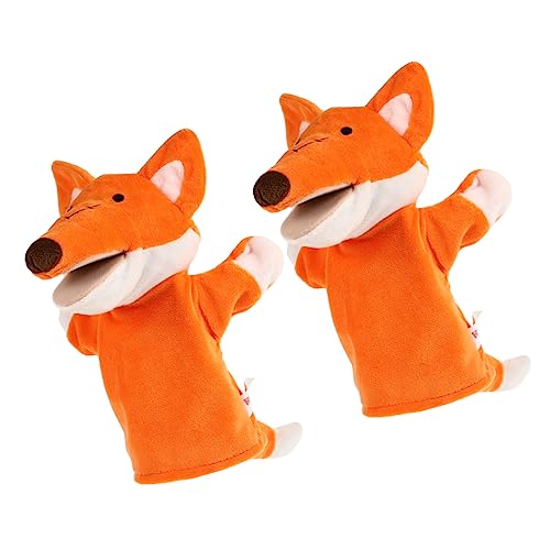 UPKOCH 2st Krähe Handpuppe Kinderpuppe Handpuppen Für Spielzeugtiere -Cartoon-marionetten Kleine Handpuppe Kinderspielzeug Zum Geschichtenerzählen Tierpuppe Orange Plüsch von UPKOCH