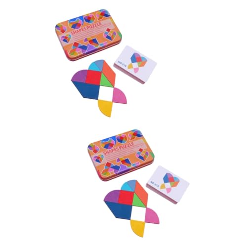 UPKOCH 2st Lernpuzzles Aus Holz Denksportaufgaben Für Kinder Geburtstagsgeschenke Für Kinder Spielzeug Für Die Frühe Entwicklung Einfaches Tangram Früherziehungsspielzeug Hölzern von UPKOCH