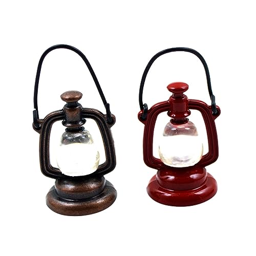 UPKOCH 2st Mini-petroleumlampe Mikro-landschaftslampe Vintage Puppenhausleuchte Lichter Miniatur Aufblasbarer Papagei Mini-möbel Puppenhaus-Lichter Nachtlicht Laterne F111 Harz Jahrgang von UPKOCH