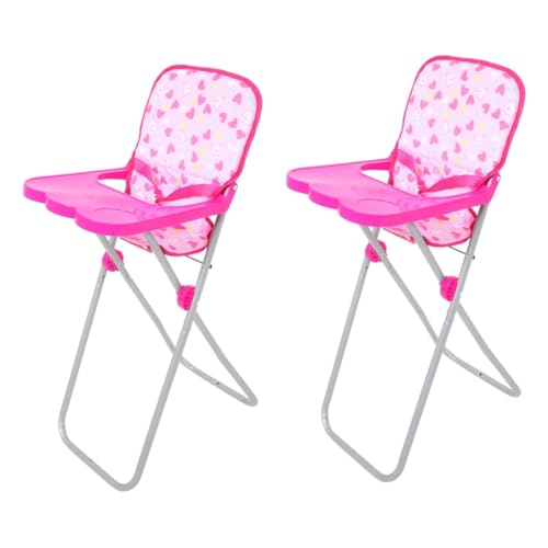 UPKOCH 2st Puppen-esszimmerstuhl Puppenhochstuhl Zubehör Für Babypuppen Kindersitzerhöhung Simulationspuppen-hochstuhl Puppenwagen Meerjungfrau Puppe Puppen-hochstuhl-Spielzeug Stoff Rosa von UPKOCH