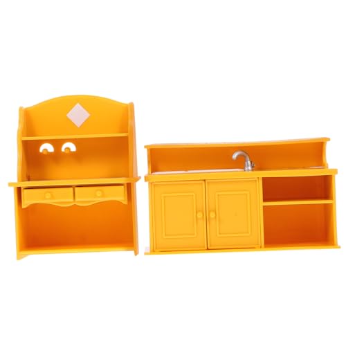 UPKOCH 2st Puppenhausmöbel Tisch Selber Machen Mini-modelltisch DIY-spielzeugtisch Minitisch Aus Kunststoff Modell Mini-haustisch DIY-möbel Aus Kunststoff Modelltischmöbel Orange Plastik von UPKOCH