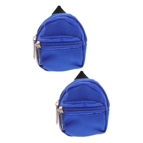 UPKOCH 2st Puppenrucksack Rucksäcke Rucksack Für Puppen Mini Heimzubehör Schließfach Schulranzen-Ornament Kleine Schultasche Puppenschultasche Puppe Kostümschmuck Blue Polyester von UPKOCH