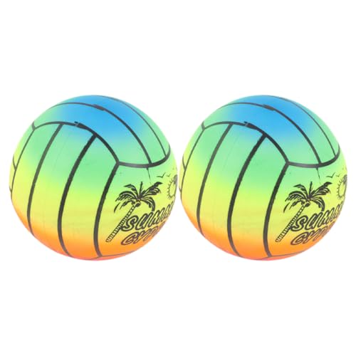 UPKOCH 2st Regenbogen-Volleyball Hüpfbälle Für Kinder Beachvolleyball Für Kinder Volleyball Bläst Sich Auf Aufblasbares Spielzeug Für Schwimmbecken Aufblasbare Sport-billardbälle PVC von UPKOCH