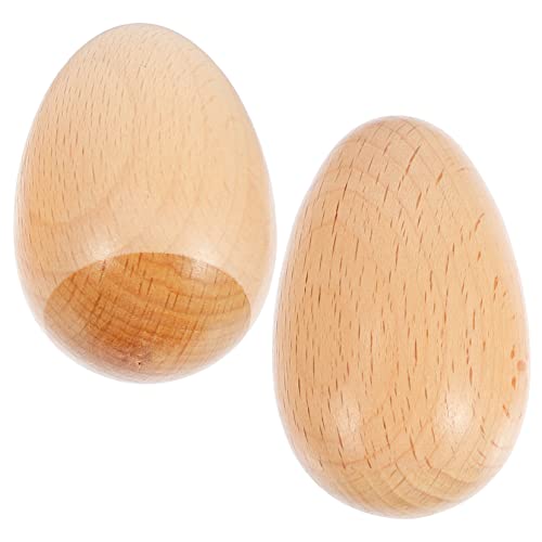 UPKOCH 2st Sand Ei Musikinstrument Maracas- Eier Maracas Shaker Für Schlaginstrumente Eierbecher Aus Holz Eierbecher Für Babys Percussion-Musik-Ei Buche von UPKOCH