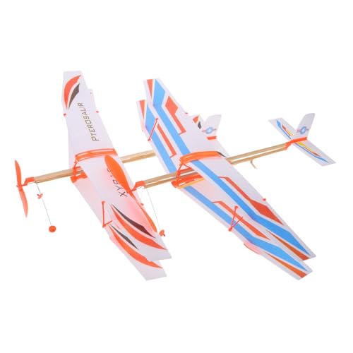 UPKOCH 2st -Segelflugzeug Fliegendes Segelflugzeug Hand Werfendes Flugzeug 3D-Flugzeug-Puzzle Fliegendes Flugzeugwerfer Bausatz Papierflieger Hölzern von UPKOCH